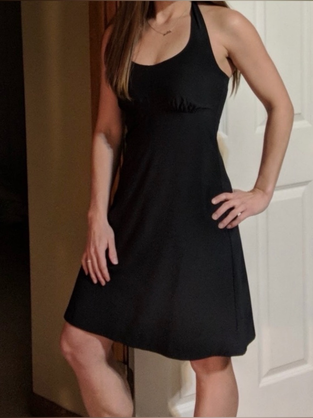 Columbia Black Halter Mini Dress